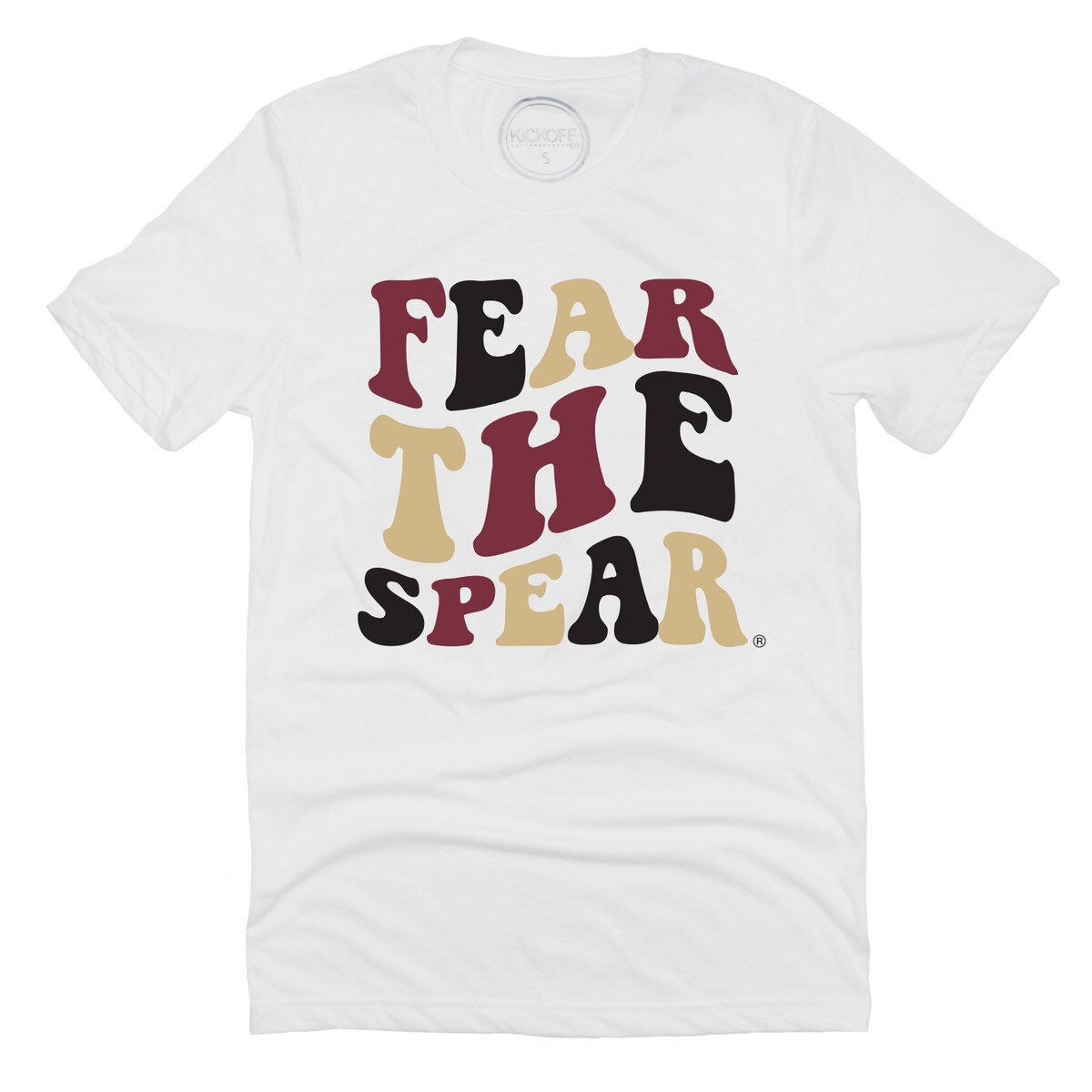 Capri Design Fsu Florida State University Groovy Short Sleeve T-shirt in White