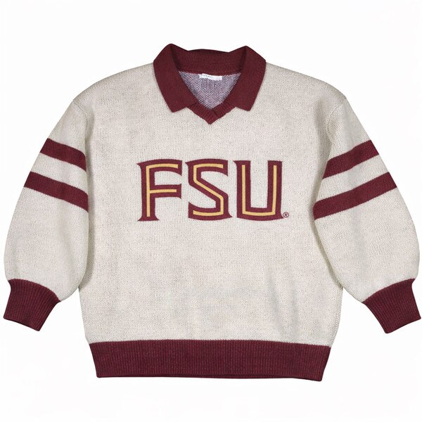 Capri Design Fsu Varsity Logo Collared V-Neck Varsity Sweater in Florida State ...